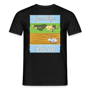 MENSCH TRAURIG KATZE - Männer T-Shirt - Schwarz - Vorne - AI Model Male 178 light (178cm)