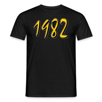 BIRTHDAY YEAR 1982 - Men's T-Shirt - black - Front - AI Model Male 178 light (178cm)