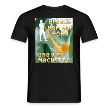 BLÄSER VOM ALPHORN - Männer T-Shirt - Schwarz - Vorne - AI Model Male 178 light (178cm)