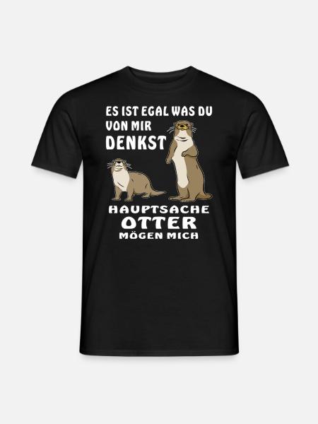 HAUPTSACHE OTTER MÖGEN MICH - Männer T-Shirt - Schwarz