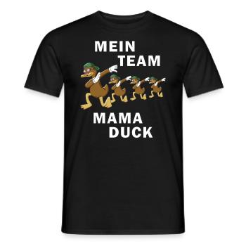 ENTE MEIN TEAM MAMA DUCK - Männer T-Shirt - Schwarz - Vorne - AI Model Male 178 light (178cm)
