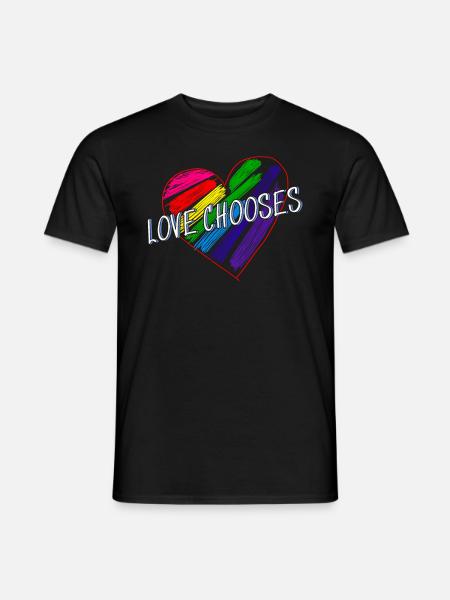 HEART LOVE CHOOSES - Men's T-Shirt - black