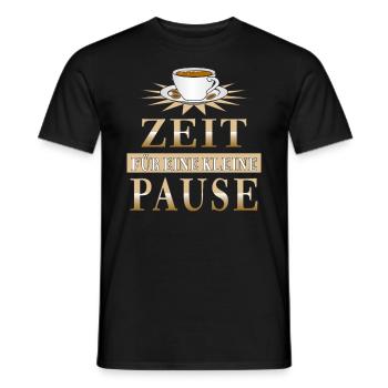 KAFFEE ZEIT FÜR PAUSE - Männer T-Shirt - Schwarz - Vorne - AI Model Male 178 light (178cm)