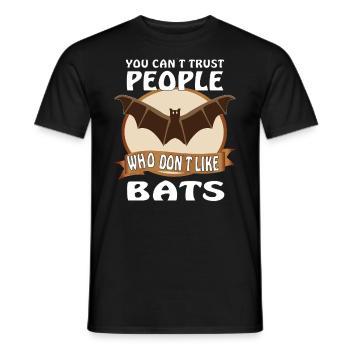 You can't trust people who don't like BATS - Männer T-Shirt - Schwarz - Vorne - AI Model Male 178 light (178cm)