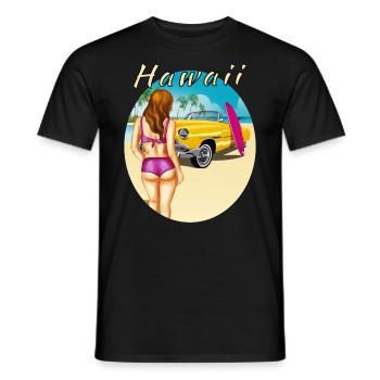 HAWAII - Männer T-Shirt - Schwarz - Vorne - AI Model Male 178 light (178cm)