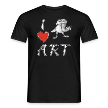 I LOVE ART BIRDS - Men's T-Shirt - black - Front - AI Model Male 178 light (178cm)