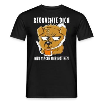 Beobachte dich und mache mir Notizen - Männer T-Shirt - Schwarz - Vorne - AI Model Male 178 light (178cm)