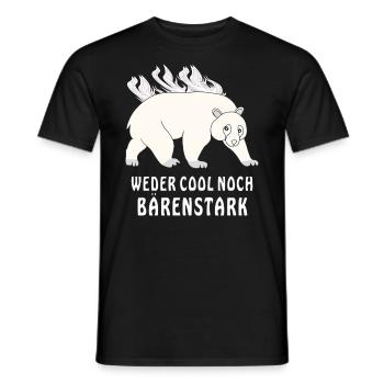 EISBÄR WEDER COOL NOCH BÄRENSTARK - Männer T-Shirt - Schwarz - Vorne - AI Model Male 178 light (178cm)