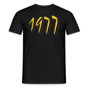 DATE DE NAISSANCE ANNÉE 1977 - T-shirt homme - noir - Devant - AI Model Male 178 light (178cm)