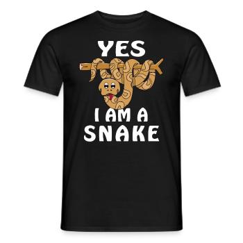 YES I AM A SNAKE - Men's T-Shirt - black - Front - AI Model Male 178 light (178cm)