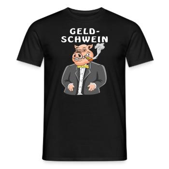 GELD SCHWEIN - Männer T-Shirt - Schwarz - Vorne - AI Model Male 178 light (178cm)