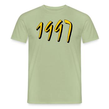 BIRTHDAY YEAR 1997 - Men's T-Shirt - sage - Front - AI Model Male 178 light (178cm)