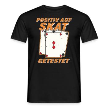 POSITIV AUF SKAT GETESTET - Männer T-Shirt - Schwarz - Vorne - AI Model Male 178 light (178cm)