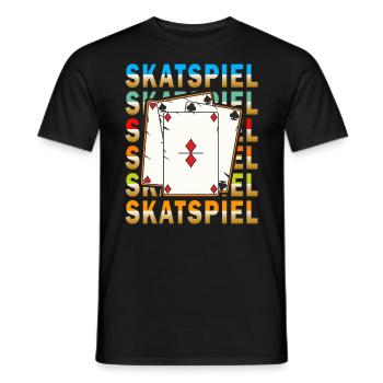 SKATSPIEL - Männer T-Shirt - Schwarz - Vorne - AI Model Male 178 light (178cm)