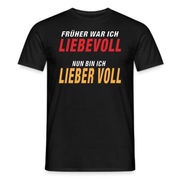LIEBEVOLL LIEBER VOLL - Männer T-Shirt - Schwarz - Vorne - AI Model Male 178 light (178cm)