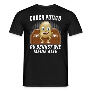 COUCH POTATO DU DENKST WIE MEINE ALTE - Männer T-Shirt - Schwarz - Vorne - AI Model Male 178 light (178cm)