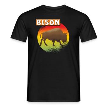 BISON - T-shirt homme - noir - Devant - AI Model Male 178 light (178cm)