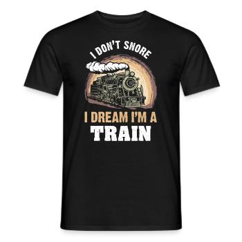 Yo No Ronco Sueño Que Soy Un Tren Trenes De Vapor - Men's T-Shirt - black - Front - AI Model Male 178 light (178cm)