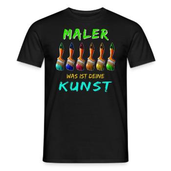 MALER PINSEL WAS IST DEINE KUNST - Männer T-Shirt - Schwarz - Vorne - AI Model Male 178 light (178cm)