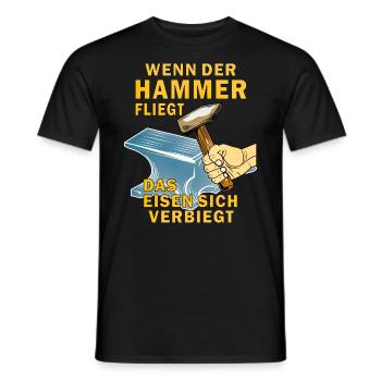 HAMMER FLIEGT EISEN SICH VERBIEGT - Männer T-Shirt - Schwarz - Vorne - AI Model Male 178 light (178cm)