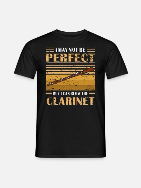 KLARINETTE, MAAR IK KAN OP DE KLARINET BLAZEN - Heren T-shirt - zwart