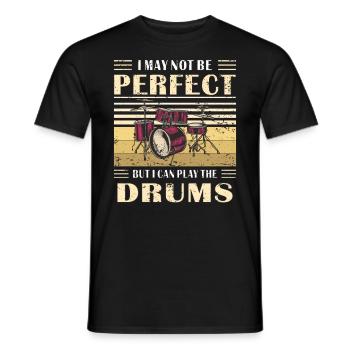 DRUMS - Männer T-Shirt - Schwarz - Vorne - AI Model Male 178 light (178cm)