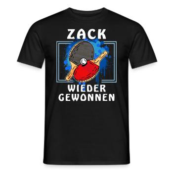 TISCHTENNIS ZACK WIEDER GEWONNEN - Männer T-Shirt - Schwarz - Vorne - AI Model Male 178 light (178cm)