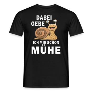 SCHNECKE GEBE MIR SCHON MÜHE - Männer T-Shirt - Schwarz - Vorne - AI Model Male 178 light (178cm)