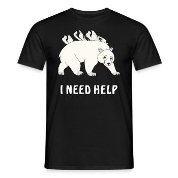 EISBÄR I NEED HELP - Männer T-Shirt - Schwarz - Vorne - AI Model Male 178 light (178cm)