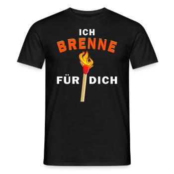 STREICHHOLZ ICH BRENNE FÜR DICH - Männer T-Shirt - Schwarz - Vorne - AI Model Male 178 light (178cm)