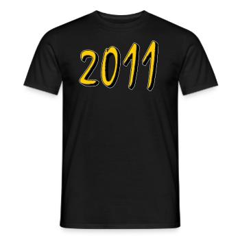 BIRTHDAY YEAR 2011 - Men's T-Shirt - black - Front - AI Model Male 178 light (178cm)