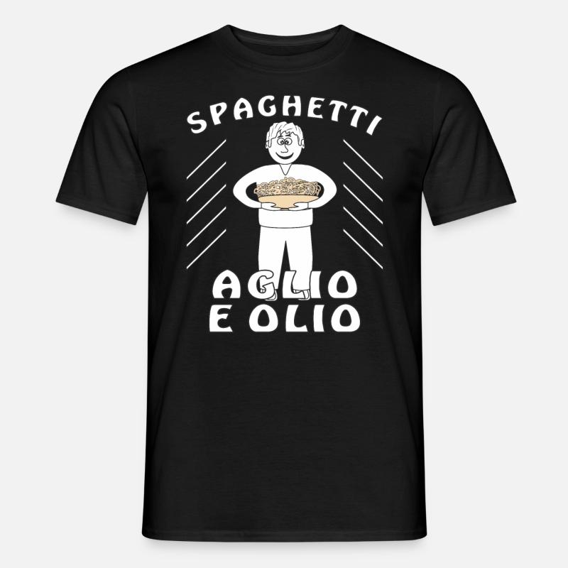 SPAGHETTI AGLIO E OLIO - Men's T-shirt - black