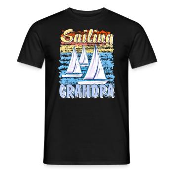 BOOTE SAILING GRANDPA - Männer T-Shirt - Schwarz - Vorne - AI Model Male 178 light (178cm)