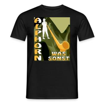 ALPHORN WAS SONST - Männer T-Shirt - Schwarz - Vorne - AI Model Male 178 light (178cm)