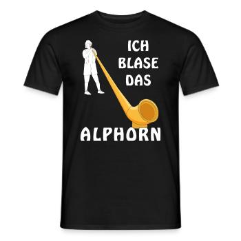 ICH BLASE DAS ALPHORN - Männer T-Shirt - Schwarz - Vorne - AI Model Male 178 light (178cm)