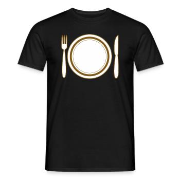PLATE CUTLERY - Men's T-Shirt - black - Front - AI Model Male 178 light (178cm)