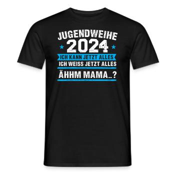 Jugendweihe 2024 Mädchen Junge - Männer T-Shirt - Schwarz - Vorne - AI Model Male 178 light (178cm)