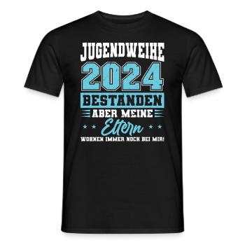 Jugendweihe 2024 Mädchen Junge - Männer T-Shirt - Schwarz - Vorne - AI Model Male 178 light (178cm)