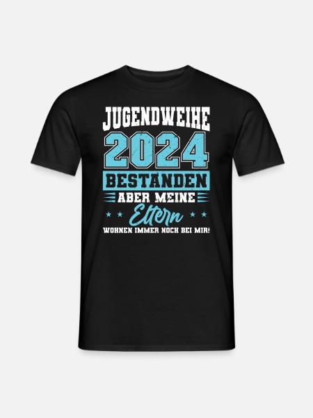 Jugendweihe 2024 Mädchen Junge - Männer T-Shirt - Schwarz