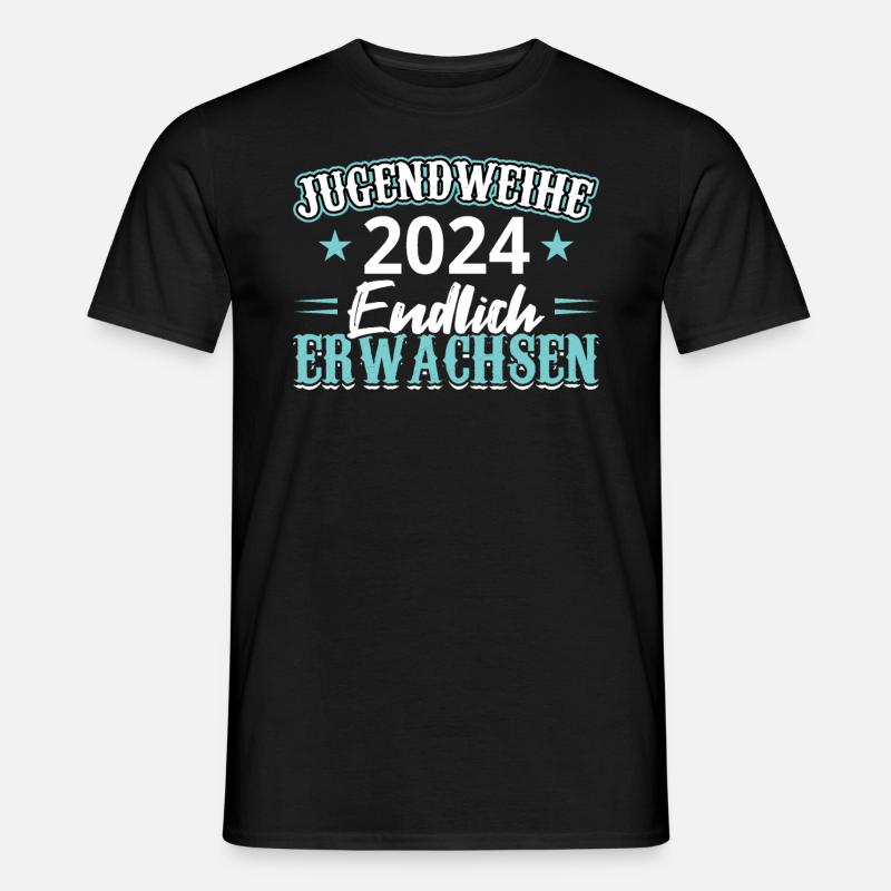 Jugendweihe 2024 Mädchen Junge - Männer T-Shirt - Schwarz