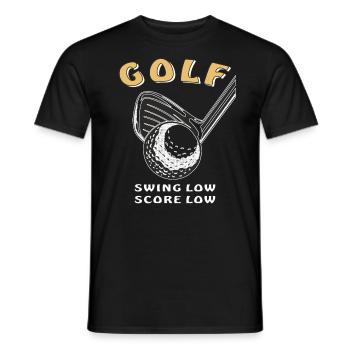GOLF SWING LOW SCORE LOW - Men's T-Shirt - black - Front - AI Model Male 178 light (178cm)
