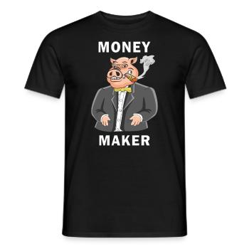 PIG MONEY MAKER - Men's T-Shirt - black - Front - AI Model Male 178 light (178cm)