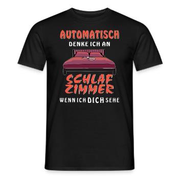 AUTOMATISCH DENKE ICH AN SCHLAFZIMMER - Männer T-Shirt - Schwarz - Vorne - AI Model Male 178 light (178cm)