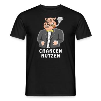 SCHWEIN CHANCEN NUTZEN - Männer T-Shirt - Schwarz - Vorne - AI Model Male 178 light (178cm)