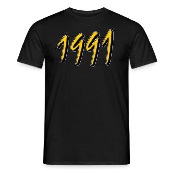 BIRTHDAY YEAR 1991 - Men's T-Shirt - black - Front - AI Model Male 178 light (178cm)