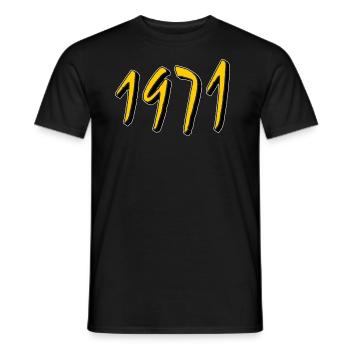 DATE DE NAISSANCE ANNÉE 1971 - T-shirt homme - noir - Devant - AI Model Male 178 light (178cm)