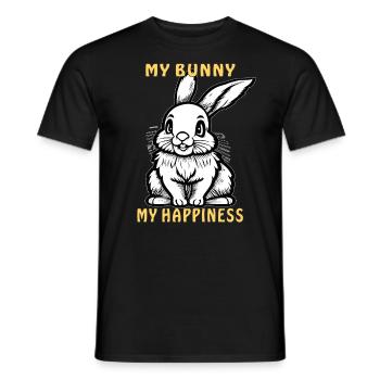 HASE MON LAPIN MON BONHEUR - T-shirt homme - noir - Devant - AI Model Male 178 light (178cm)