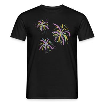 Feux d’artifice festifs - T-shirt homme - noir - Devant - AI Model Male 178 light (178cm)