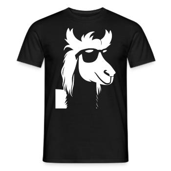 Lustiges Alpaka mit Sonnenbrille Coole Alpakas - Männer T-Shirt - Schwarz - Vorne - AI Model Male 178 light (178cm)