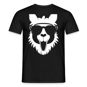 Funny Alpaca Wearing Sunglasses Cool Alpacas - Men's T-Shirt - black - Front - AI Model Male 178 light (178cm)